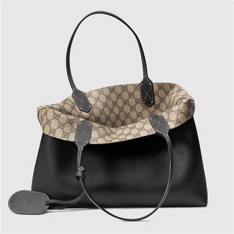 gucci tote black|gucci denim tote.